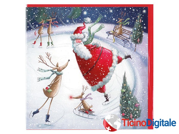 Barraud xmas card Santa on ice