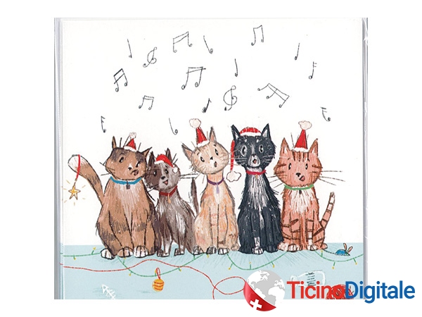 Barraud xmas card Singing Cats