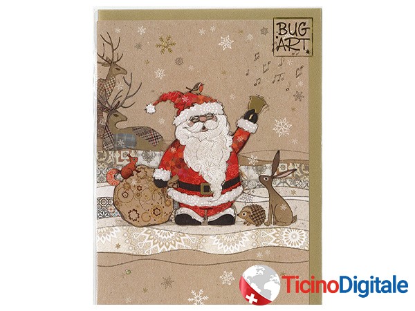 Bug Art xmas card Santa and Friends