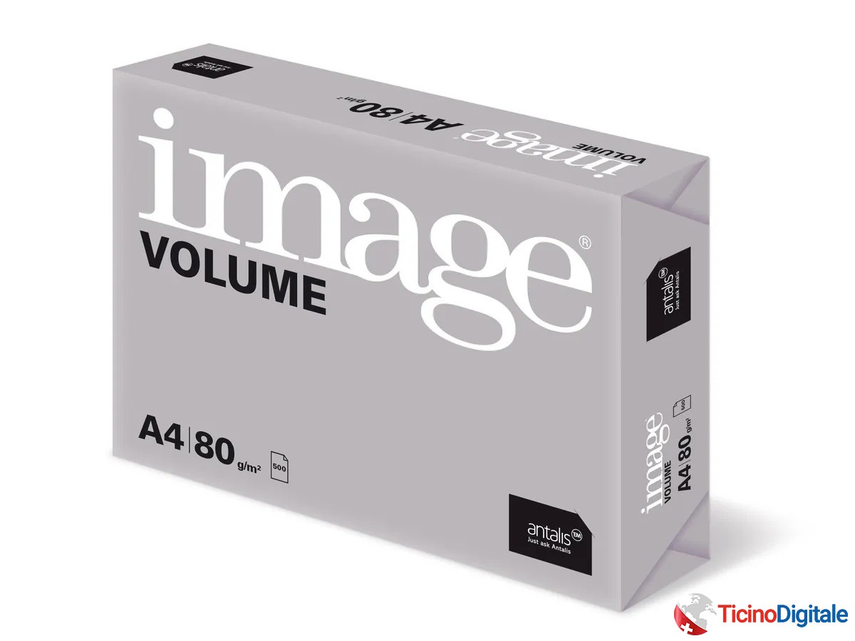Carta per fotocopie in A4 della IMAGE VOLUME  da 80g con 500 fogli