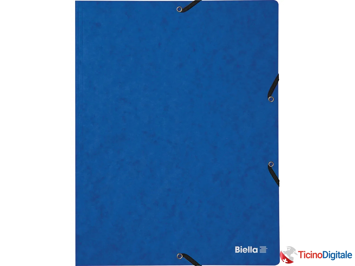 Cartellina con elastico A4 della BIELLA di colore blu da 355gm2 (200 fogli)