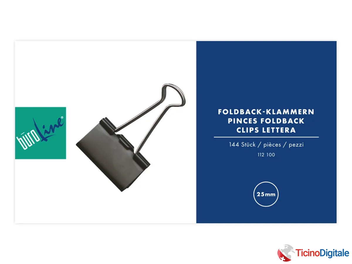 Clips della BÜROLINE  da 25mm di colore nero