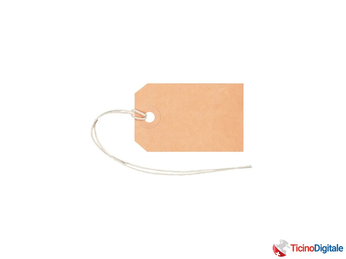 Etichette pendenti della BIELLA da 35x55mm di colore marrone da 50 pezzi