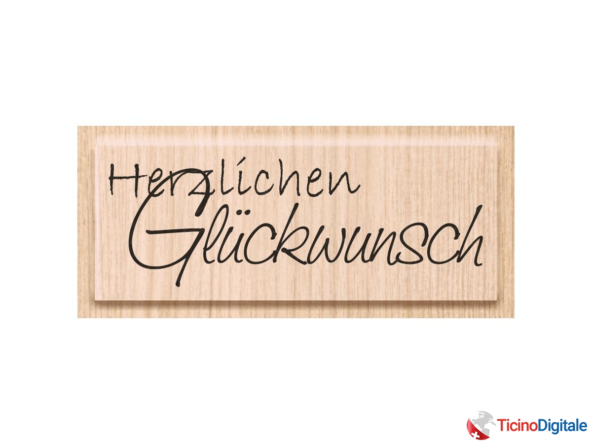 HEYDA Timbro Glückwunsch 6.5x2.3cm 211800305 di legno