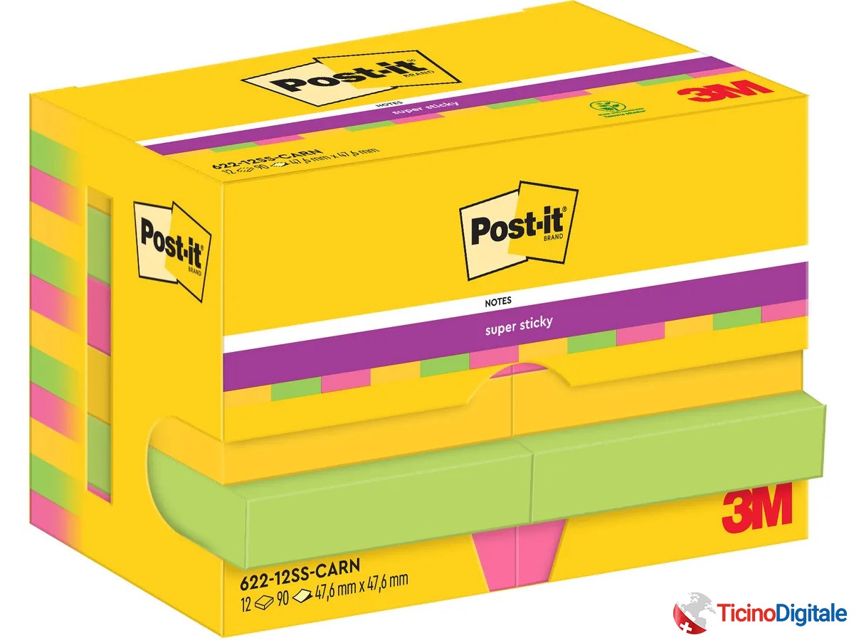 POST-IT da 6mm con 3 colori: 12x90 fogli