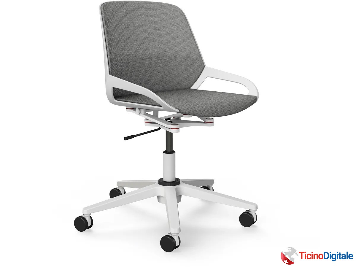 Sedia da ufficio Numo Task della AERIS  di colore grigio/bianco