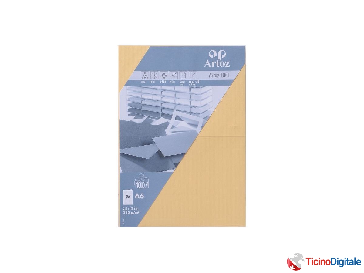 ARTOZ Cartoline 1001 A6 107322262 220g, giallo miele 5 fogli