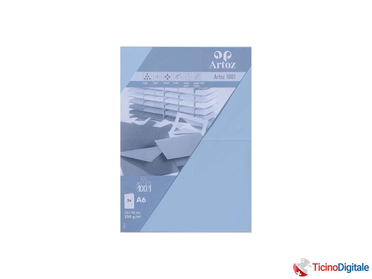 ARTOZ Cartoline 1001 A6 107322264 220g, blu pastello 5 fogli