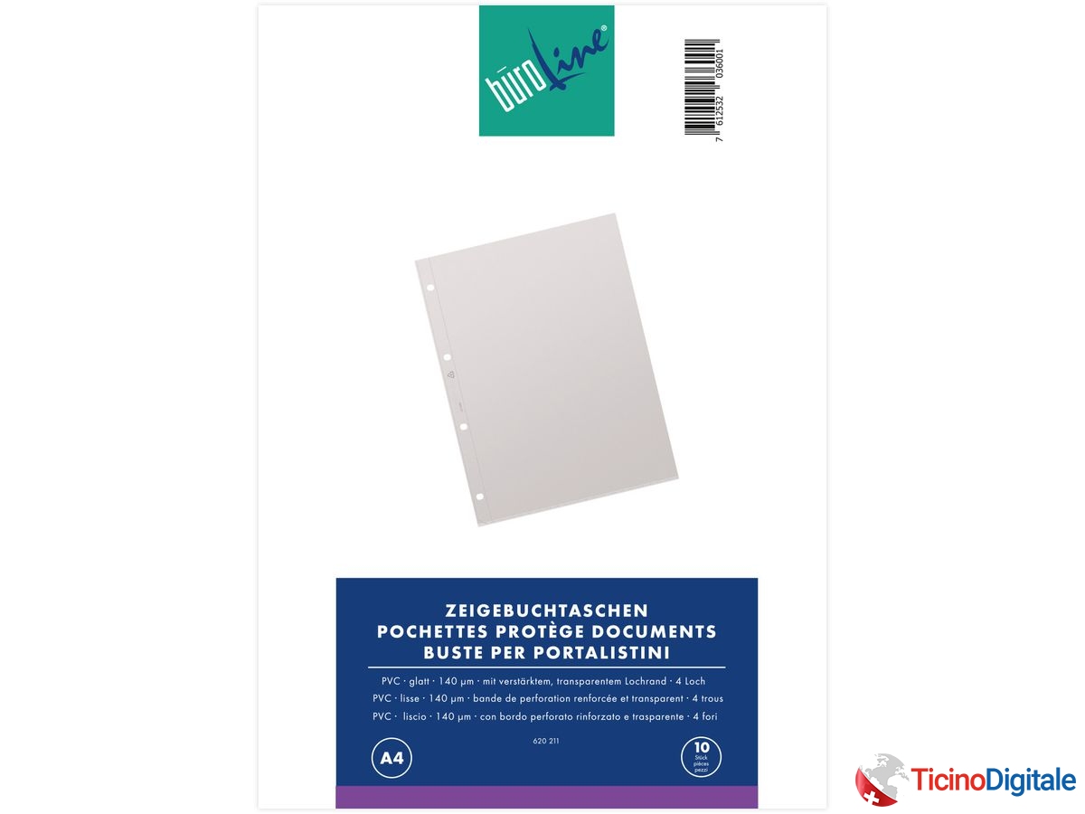 BÜROLINE Buste per portalistini PVC A4 620211...