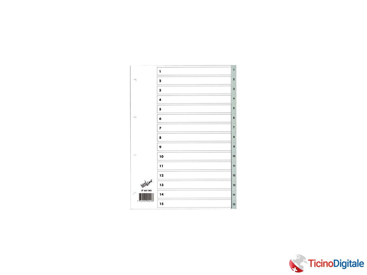 BÜROLINE Registro PP grigio A4 667282 1-15