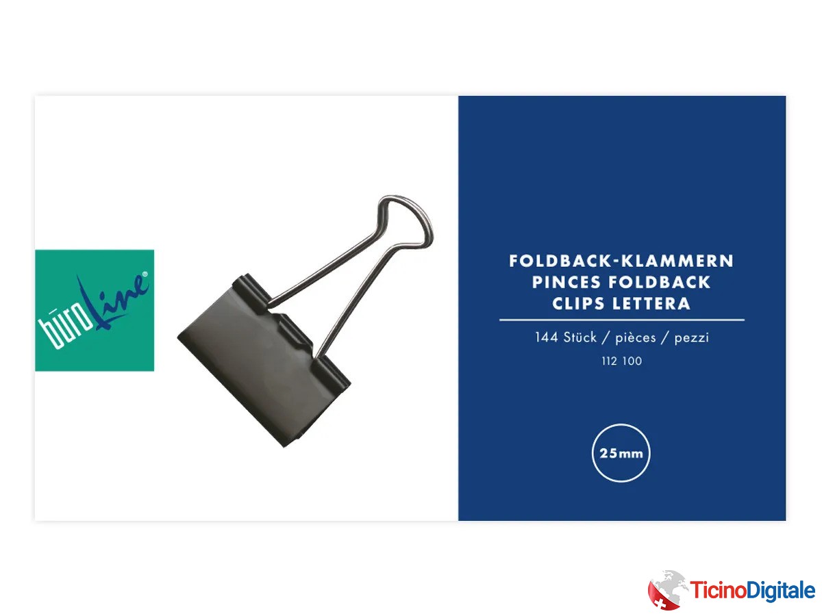 Clips della BÜROLINE  da 25mm di colore nero