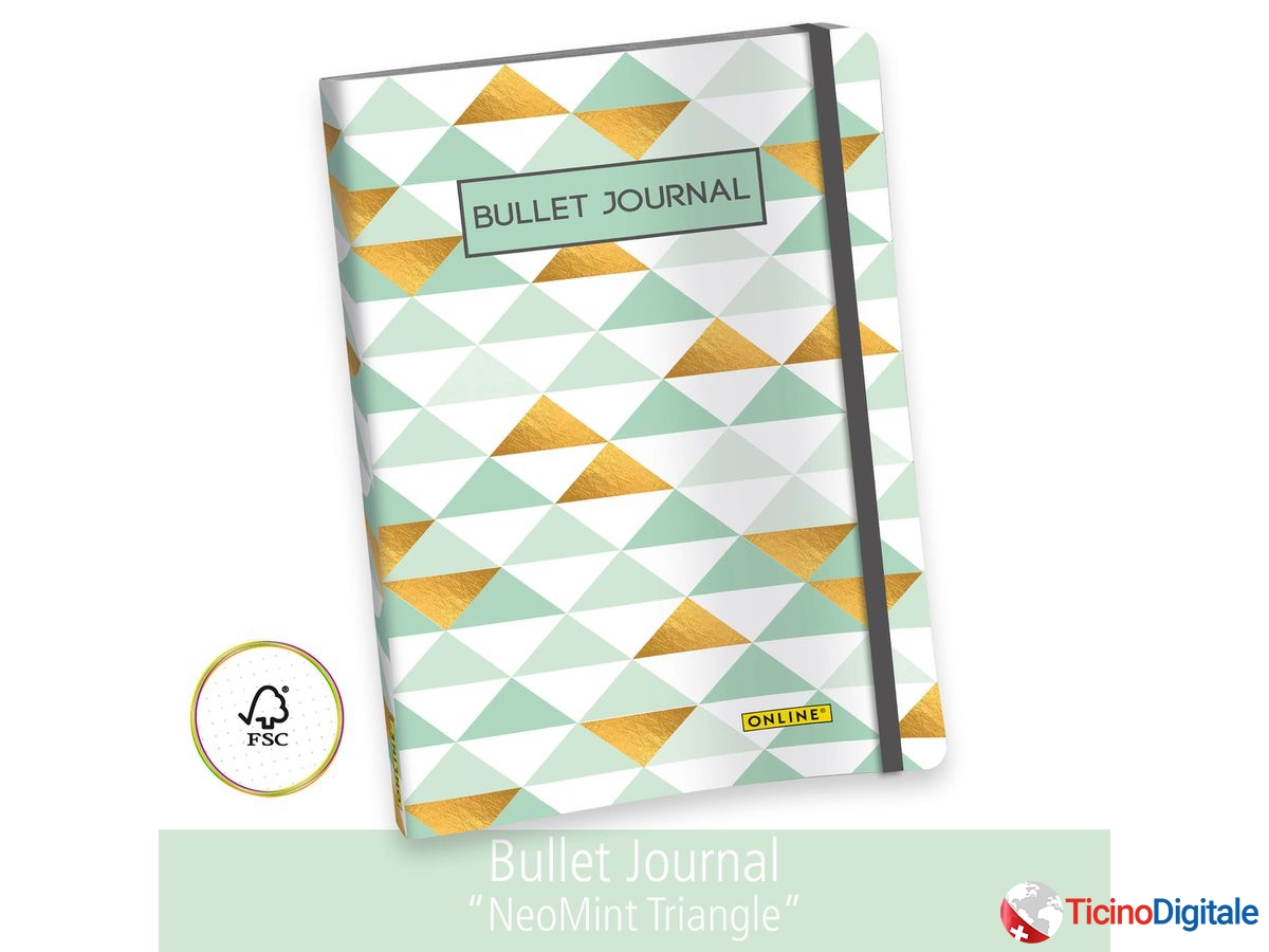 ONLINE Bullet Journal A5 02246 Neon Mint Triangle 96 sheets