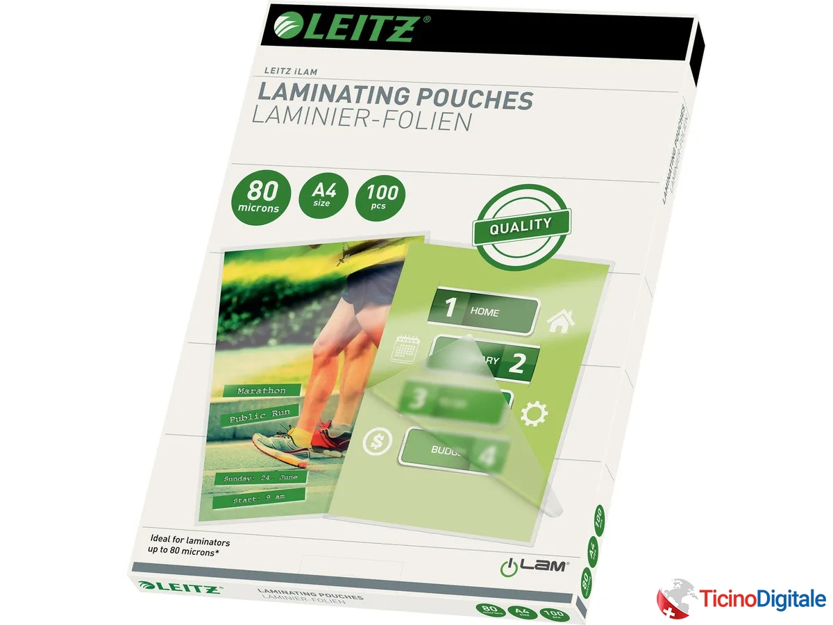 Pelicole per laminazione in A4 della LEITZ  lucide...