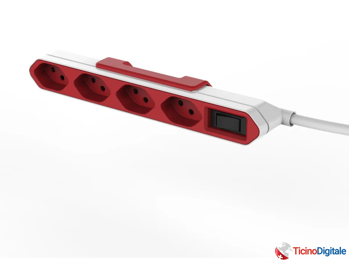 Presa multipla della POWERCUBE di colore rosso e bianco