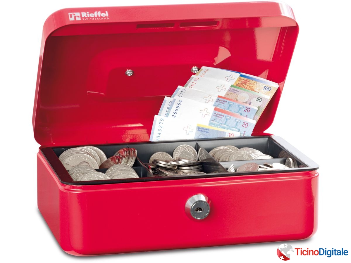 RIEFFEL Cassetta soldi Valorit VTGK1ROT 7x15,3x12cm rosso