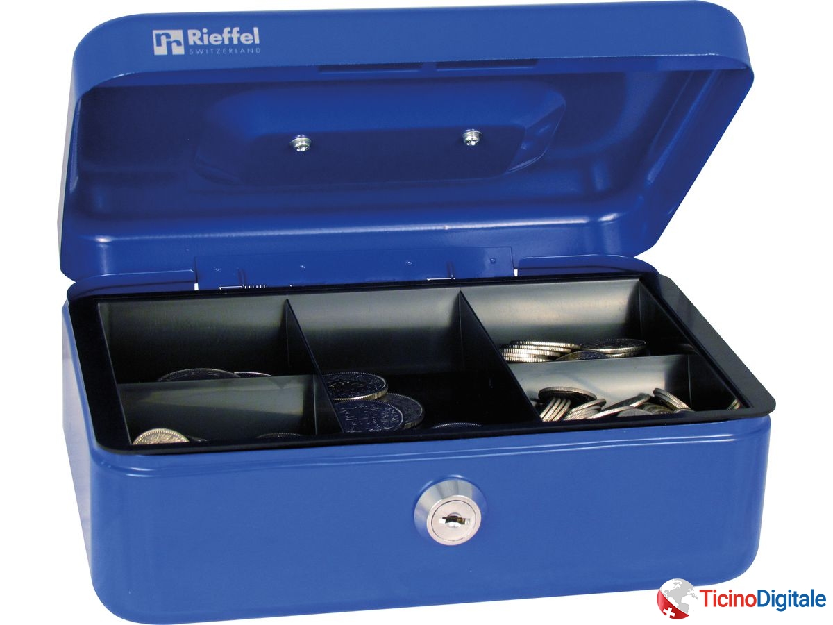 RIEFFEL Cassetta soldi Valorit VTGK2BLAU 7,7x20,7x15,7cm blu