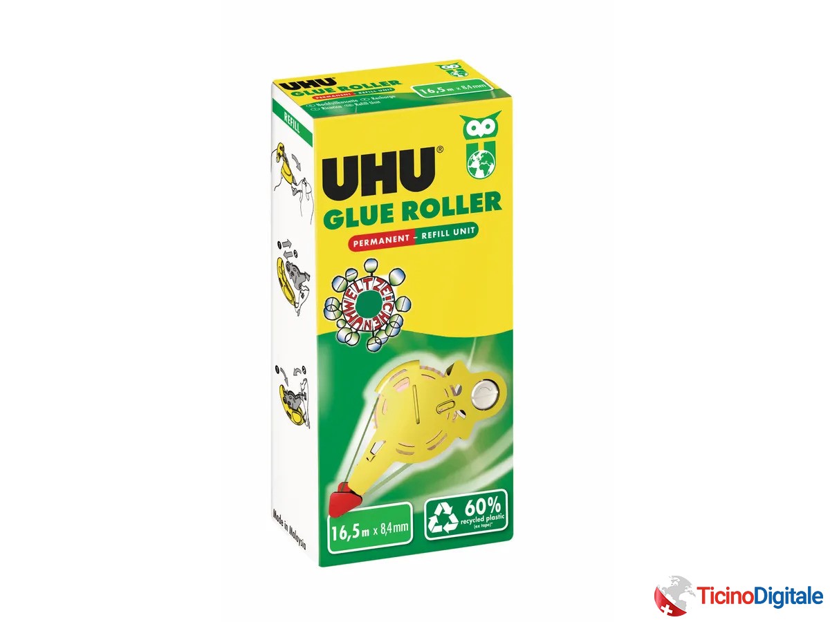 Rullo di colla permanente e trasparente della UHU