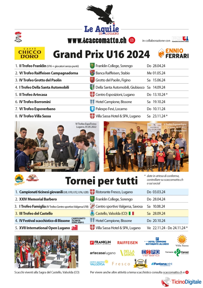 Date Grand Prix U16 2024 e tornei per tutti